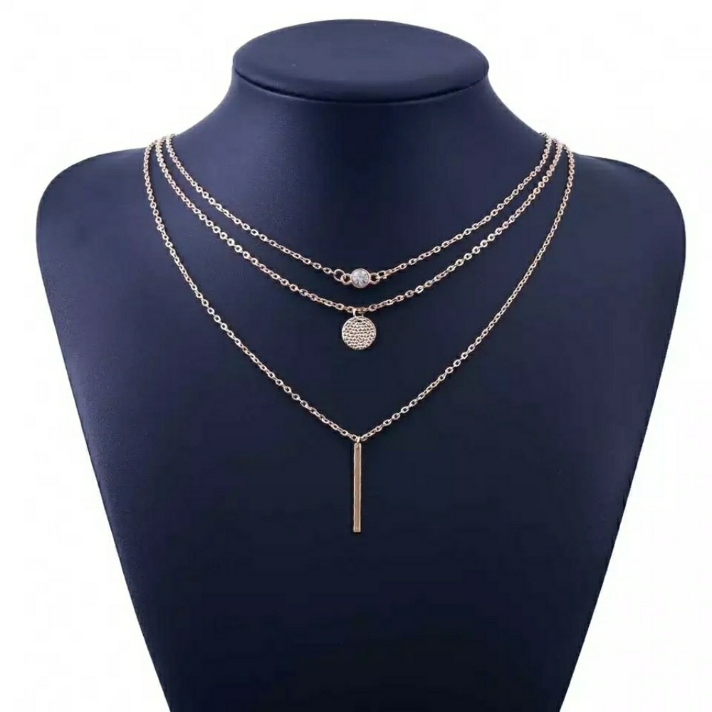 Multi layer necklace Gold & silver NWT - Picture 6 of 7